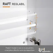 HOMCOM Dulap de Baie Suspendat cu Două Uși Frontale, Oglindă și 2 Rafturi Interioare din MDF, 60x15x75 cm, Alb 