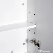HOMCOM Dulap de Baie Suspendat cu Două Uși Frontale, Oglindă și 2 Rafturi Interioare din MDF, 60x15x75 cm, Alb 