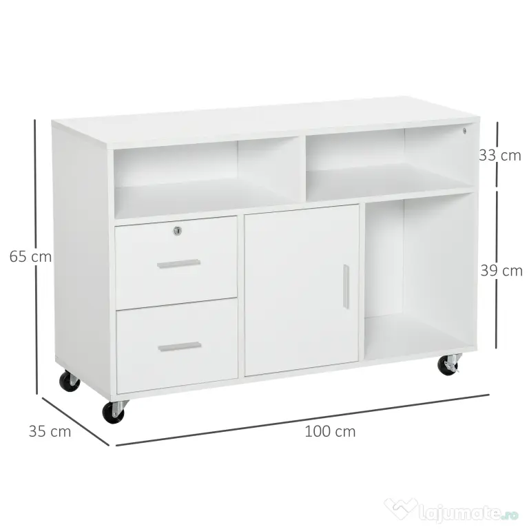 HOMCOM Mobilier Suport Imprimantă Dulapior Multifuncțional Design Compact și Elegant pentru Birou și Acasă | Aosom Romania