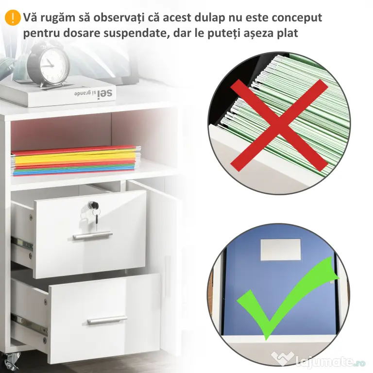 HOMCOM Mobilier Suport Imprimantă Dulapior Multifuncțional Design Compact și Elegant pentru Birou și Acasă | Aosom Romania