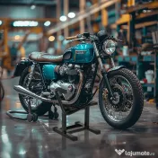DURHAND Suport Motociclete din Oțel, Suport pentru Motociclete cu Suprafața și Manivelă din Cauciuc, 48x34x43 cm, Negru 