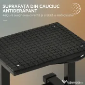 DURHAND Suport Motociclete din Oțel, Suport pentru Motociclete cu Suprafața și Manivelă din Cauciuc, 48x34x43 cm, Negru 
