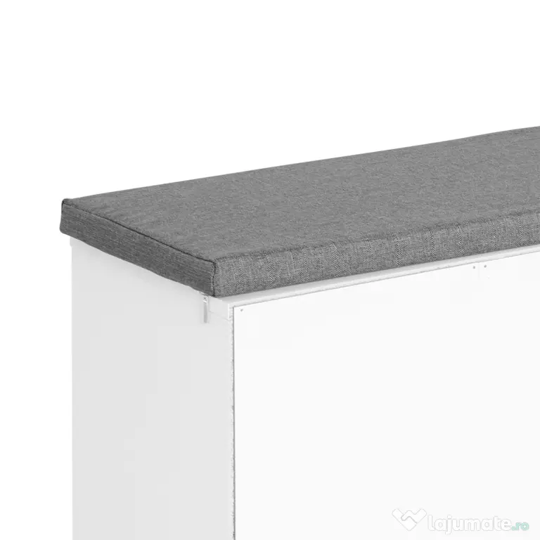 HOMCOM Bancheta Pantofar cu Rafturi Reglabile, Mobilier Hol din Lemn, Alb și Gri, 104x30x48cm | Aosom Romania