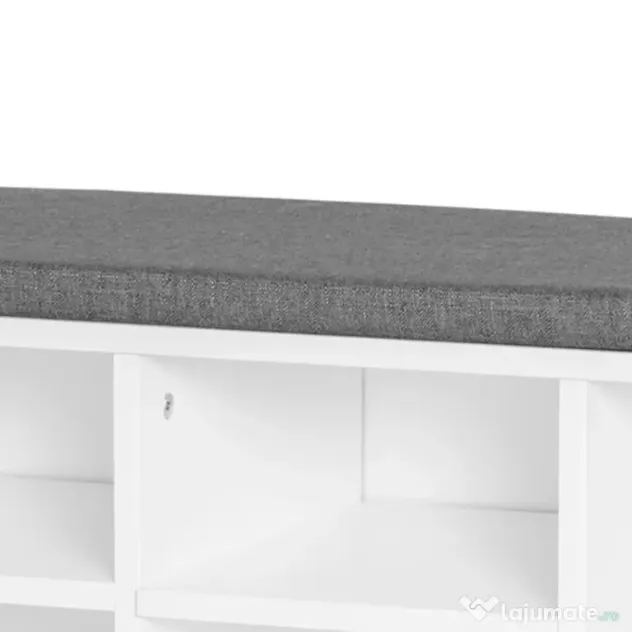 HOMCOM Bancheta Pantofar cu Rafturi Reglabile, Mobilier Hol din Lemn, Alb și Gri, 104x30x48cm | Aosom Romania