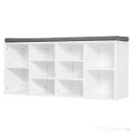 Homcom Bancuta Pantofi – 104×30×48 cm, Alb/Gri cu Rafturi Reglabile