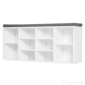 Homcom Bancuta Pantofi – 104×30×48 cm, Alb/Gri cu Rafturi Reglabile
