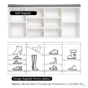 Homcom Bancuta Pantofi – 104×30×48 cm, Alb/Gri cu Rafturi Reglabile