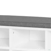 Homcom Bancuta Pantofi – 104×30×48 cm, Alb/Gri cu Rafturi Reglabile