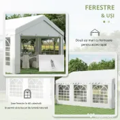 Outsunny Foisor pentru Exterior, Marchiza pentru Petreceri, Nunta si Cadru din Otel, 6 x 4 m 
