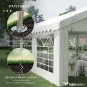 Outsunny Foisor pentru Exterior, Marchiza pentru Petreceri, Nunta si Cadru din Otel, 6 x 4 m 
