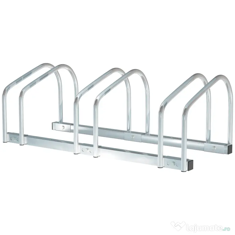 HOMCOM Suport Parcare Biciclete din Oțel, Organizare Eficientă, 70.5x33x27cm, Argintiu | Aosom Romania
