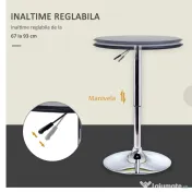 Homcom Masuta Bar Rotunda – Reglabila & Rotativa 360°