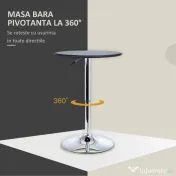 Homcom Masuta Bar Rotunda – Reglabila & Rotativa 360°