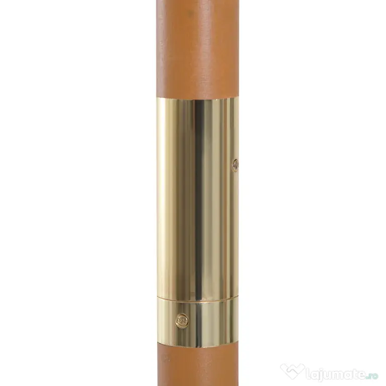 Outsunny Umbrelă Rotundă de Grădină din Bambus și Poliester 2.5x2.3m Crem/Alb | Aosom Romania