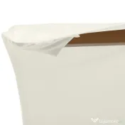 Outsunny Umbrelă Rotundă de Grădină din Bambus și Poliester 2.5x2.3m Crem/Alb | Aosom Romania