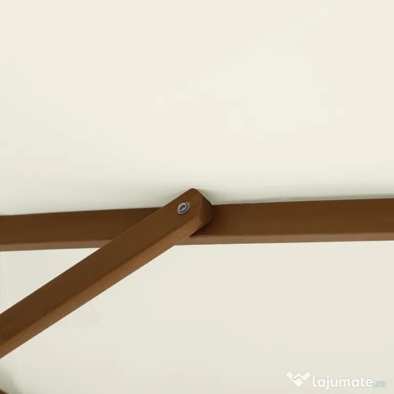 Outsunny Umbrelă Rotundă de Grădină din Bambus și Poliester 2.5x2.3m Crem/Alb | Aosom Romania