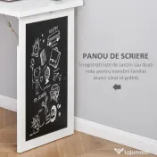 HOMCOM Birou Pliabil 2‑in‑1 – Cu Biblioteca si Tabla, Alb 