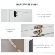 HOMCOM Birou Pliabil 2‑in‑1 – Cu Biblioteca si Tabla, Alb 