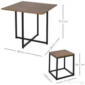 Homcom Set Masa Bar Industrial – 5 Piese (Masa + 4 Scaune)