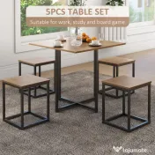 Homcom Set Masa Bar Industrial – 5 Piese (Masa + 4 Scaune)