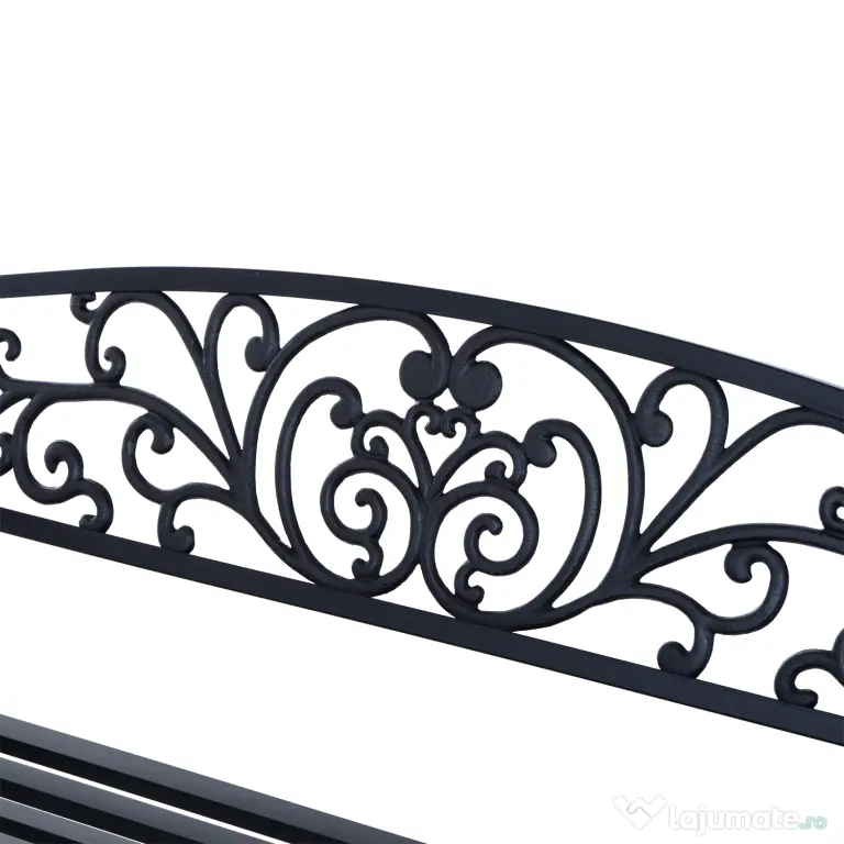Outsunny Bancă pentru Grădină pentru Exterior din Metal și Fontă, Încărcare maximă 240 kg127×60×85 cm, Negru | Aosom Romania