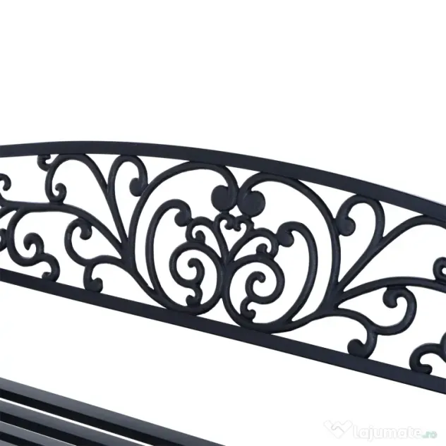 Outsunny Bancă pentru Grădină pentru Exterior din Metal și Fontă, Încărcare maximă 240 kg127×60×85 cm, Negru | Aosom Romania