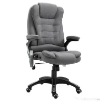 Vinsetto Fotoliu Relax cu 6 Zone de Masaj, Spătar Reglabil și Design Ergonomic, Gri | Aosom Romania