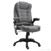 Vinsetto Fotoliu Relax cu 6 Zone de Masaj, Spătar Reglabil și Design Ergonomic, Gri | Aosom Romania