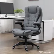 Vinsetto Fotoliu Relax cu 6 Zone de Masaj, Spătar Reglabil și Design Ergonomic, Gri | Aosom Romania