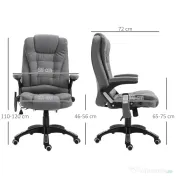 Vinsetto Fotoliu Relax cu 6 Zone de Masaj, Spătar Reglabil și Design Ergonomic, Gri | Aosom Romania