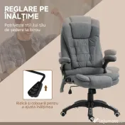 Vinsetto Fotoliu Relax cu 6 Zone de Masaj, Spătar Reglabil și Design Ergonomic, Gri | Aosom Romania