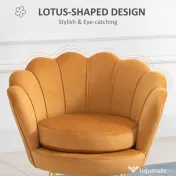 HOMCOM Fotoliu Vintage din Catifea Galbenă, Design Elegant pentru Living sau Birou, Confort Superior | Aosom Romania