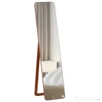 HOMCOM oglinda de podea, cadru din lemn, 43x37x156 cm