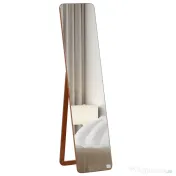 HOMCOM Oglindă de Podea cu Cadru din Lemn, Design Elegant, 43x37x156 cm | Aosom Romania 