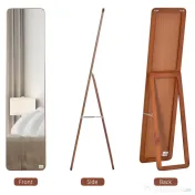HOMCOM Oglindă de Podea cu Cadru din Lemn, Design Elegant, 43x37x156 cm | Aosom Romania 
