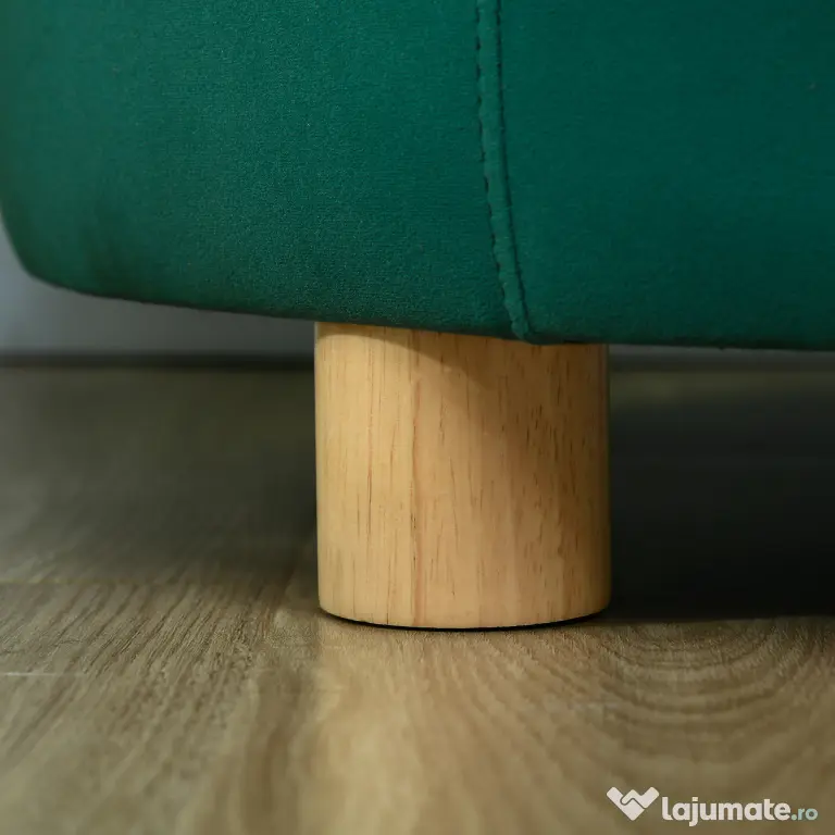 PawHut Canapea Verde Luxoasă pentru Câini, cu Spătar și Pernă Detașabilă, 65x64x37 cm | Aosom Romania