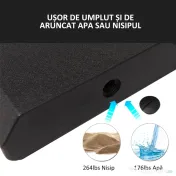Outsunny Bază de Umbrelă cu Brat Modulară, Se Umple cu Apă/Nisip, pentru Umbrele cu Bază în Formă de Cruce, Negru, 100x100cm | Aosom Romania 