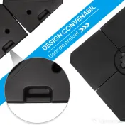 Outsunny Bază de Umbrelă cu Brat Modulară, Se Umple cu Apă/Nisip, pentru Umbrele cu Bază în Formă de Cruce, Negru, 100x100cm | Aosom Romania 
