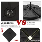 Outsunny Bază de Umbrelă cu Brat Modulară, Se Umple cu Apă/Nisip, pentru Umbrele cu Bază în Formă de Cruce, Negru, 100x100cm | Aosom Romania 