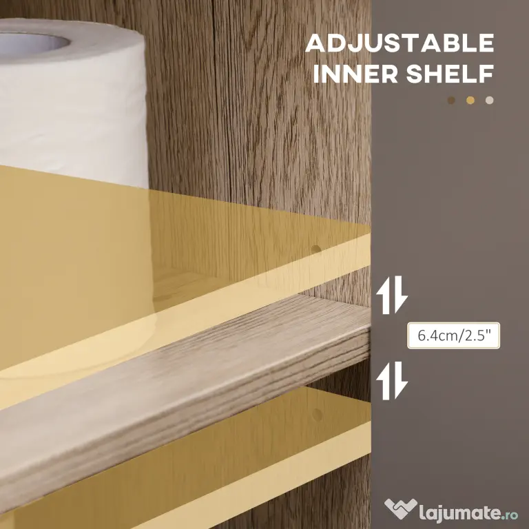 HOMCOM Masca Chiuvetă Baie Rafturi Reglabile Două Uși Bază Înălțată MDF 60x30x60cm Gri | Aosom Romania
