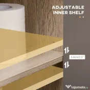 HOMCOM Masca Chiuvetă Baie Rafturi Reglabile Două Uși Bază Înălțată MDF 60x30x60cm Gri | Aosom Romania 