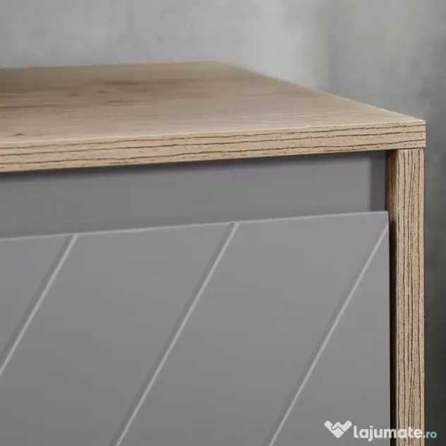 HOMCOM Masca Chiuvetă Baie Rafturi Reglabile Două Uși Bază Înălțată MDF 60x30x60cm Gri | Aosom Romania