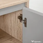 HOMCOM Masca Chiuvetă Baie Rafturi Reglabile Două Uși Bază Înălțată MDF 60x30x60cm Gri | Aosom Romania 