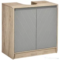 Homcom Masca Chiuveta – MDF 60×30×60 cm, 2 Usi & Rafturi Reglabile