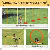 PawHut Set de Antrenament Agilitate pentru Câini cu Obstacole și Inel, Echipament Complet pentru Dresaj, Portocaliu/Alb | Aosom Romania 
