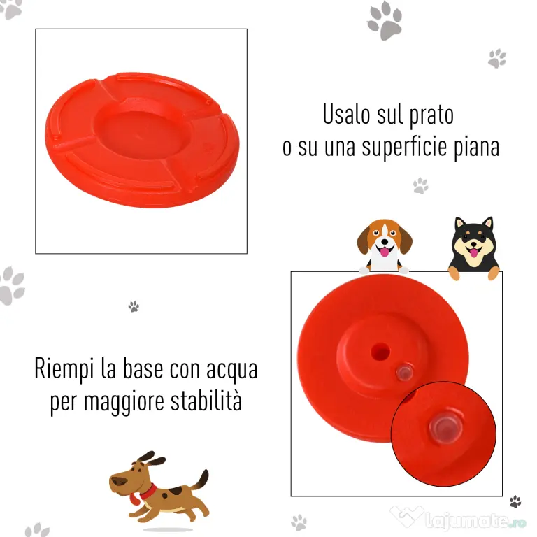 PawHut Set de Antrenament Agilitate pentru Câini cu Obstacole și Inel, Echipament Complet pentru Dresaj, Portocaliu/Alb | Aosom Romania