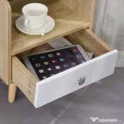 HOMCOM Noptieră cu Sertar și Raft, Mobilier Compact pentru Dormitor sau Sufragerie, Economie Spațiu, Lemn, Alb | Aosom Romania