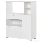 Dulap de bucatarie cu 3 compartimente si sistem de prindere de perete, PAL alb, 90x40x120cm HOMCOM | Aosom Romania
