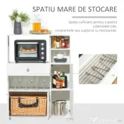 Dulap de bucatarie cu 3 compartimente si sistem de prindere de perete, PAL alb, 90x40x120cm HOMCOM | Aosom Romania 