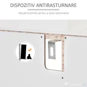 Dulap de bucatarie cu 3 compartimente si sistem de prindere de perete, PAL alb, 90x40x120cm HOMCOM | Aosom Romania 
